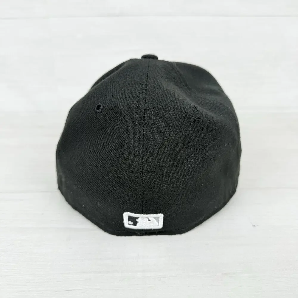 Chicago‎ White Sox Hat Cap Fitted Mens 7 1/8 Black MLB Baseball New Era On Field - Picture 4 of 11